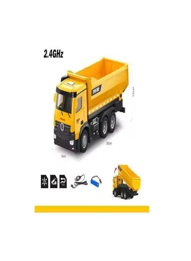 EXOMOON Remote Control Tipper Truck - 2.4GHz RC Construction Vehicle Toy with Lifting Bed & Multi-Wheel Design(RC Truck) - Image 3